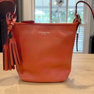 Coach Legacy Penny Crossbody Bag Coral Pink Leather Tassel 19901 Messenger Bag